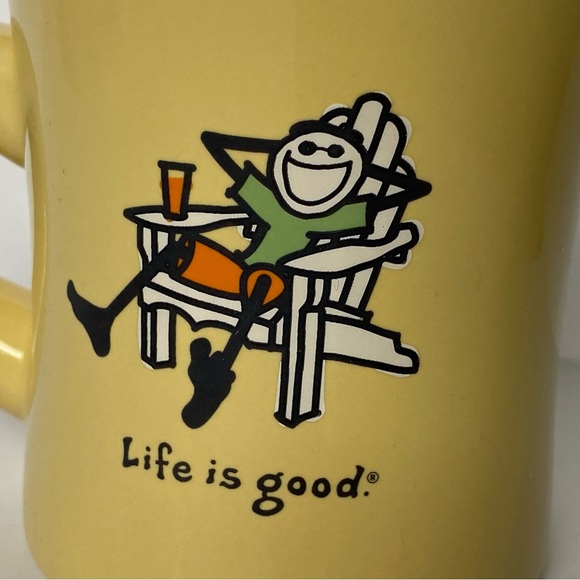 Life is Good Coffee Cup Mug Dad Adirondack Chair Yellow Father’s Day Relax - Picture 10 of 12